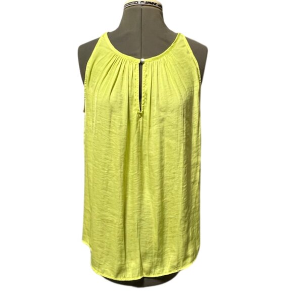 VINCE CAMUTO "Island Lime" Yellow Sleeveless Keyhole Cutout Top Size M NWT - Picture 9 of 15